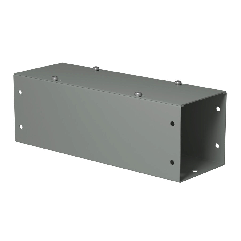 CWSC412NK - Hammond CW series lay-in wireway, 4 x 4 x 12in, carbon steel, ANSI 61 gray, powder coat finish, screw cover, NEMA 1.