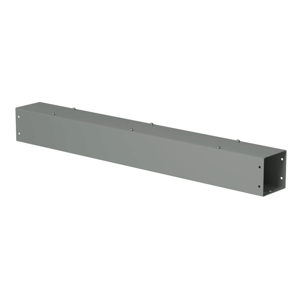 CWSC436NK - Hammond CW series lay-in wireway, 4 x 4 x 36in, carbon steel, ANSI 61 gray, powder coat finish, screw cover, NEMA 1.