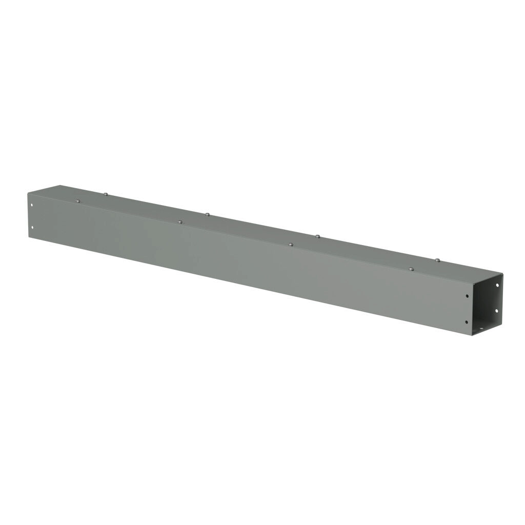 CWSC448NK - Hammond CW series lay-in wireway, 4 x 4 x 48in, carbon steel, ANSI 61 gray, powder coat finish, screw cover, NEMA 1.