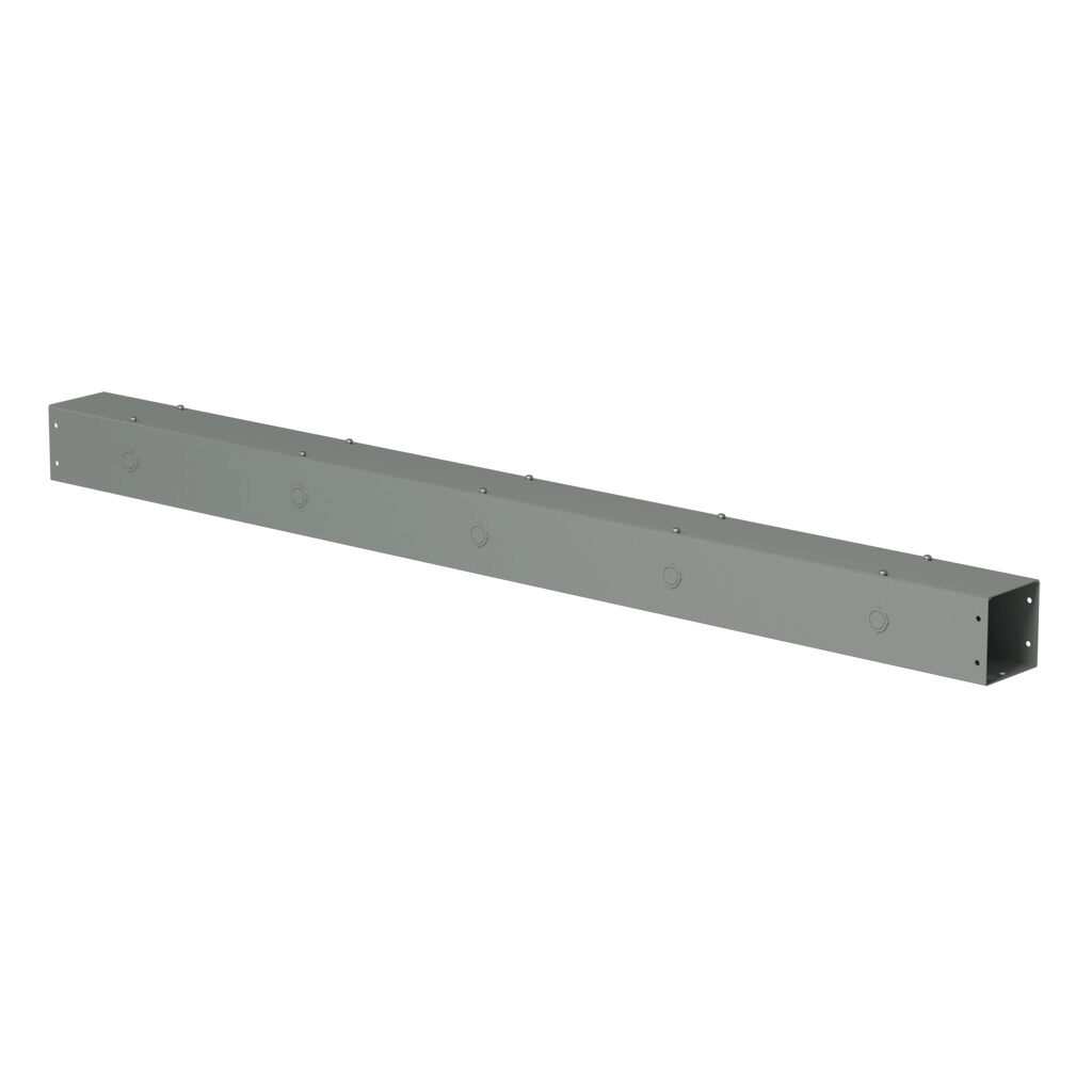 CWSC460 - Hammond CW series lay-in wireway, 4 x 4 x 60in, carbon steel, ANSI 61 gray, powder coat finish, screw cover, with knockouts, NEMA 1.