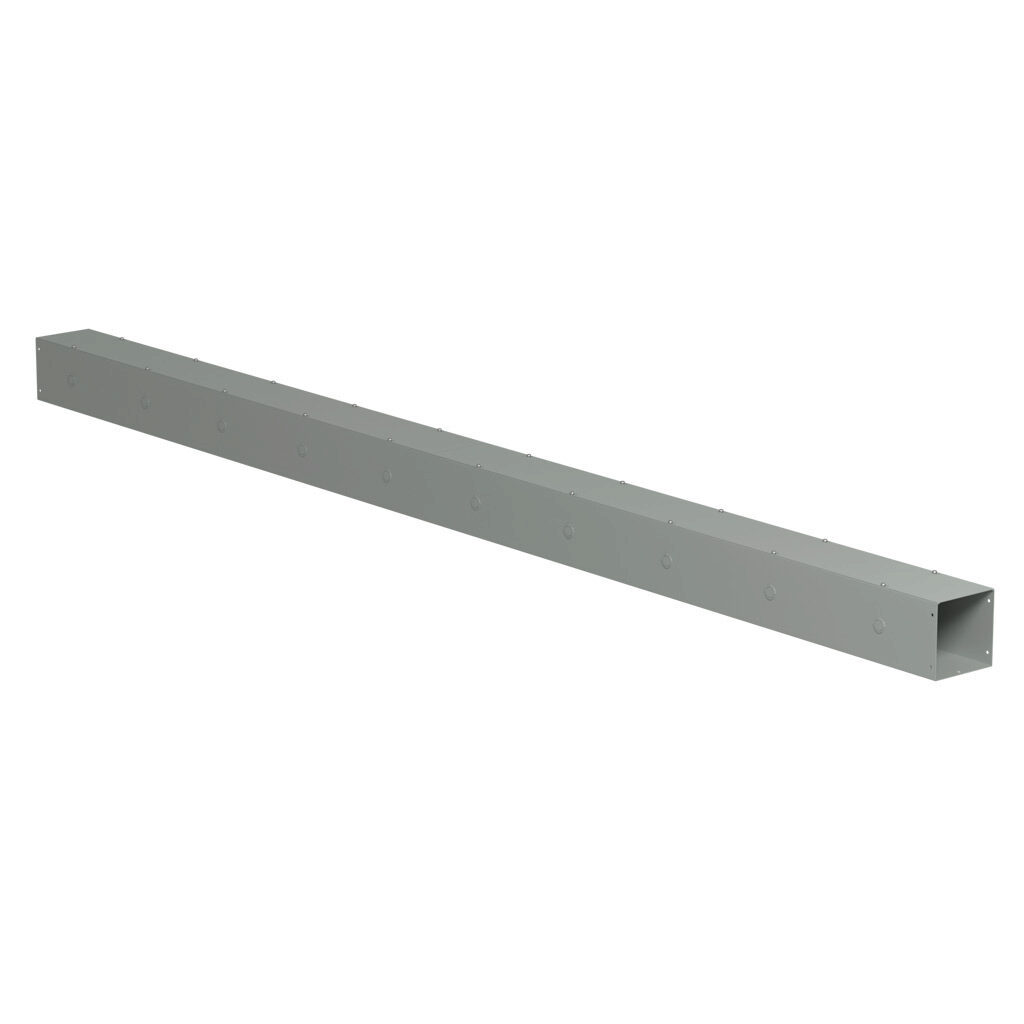 CWSC6120 - Hammond CW series lay-in wireway, 6 x 6 x 120in, carbon steel, ANSI 61 gray, powder coat finish, screw cover, with knockouts, NEMA 1.