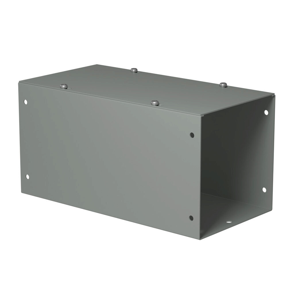 CWSC612NK - Hammond CW series lay-in wireway, 6 x 6 x 12in, carbon steel, ANSI 61 gray, powder coat finish, screw cover, NEMA 1.