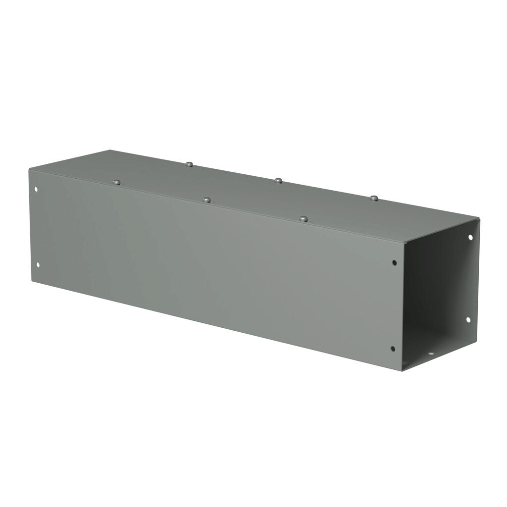 CWSC624NK - Hammond CW series lay-in wireway, 6 x 6 x 24in, carbon steel, ANSI 61 gray, powder coat finish, screw cover, NEMA 1.