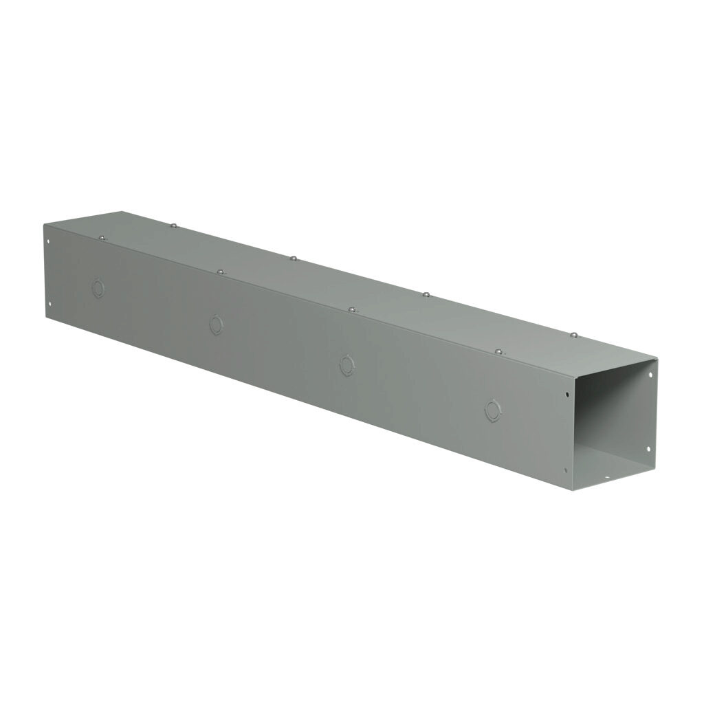 CWSC648 - Hammond CW series lay-in wireway, 6 x 6 x 48in, carbon steel, ANSI 61 gray, powder coat finish, screw cover, with knockouts, NEMA 1.