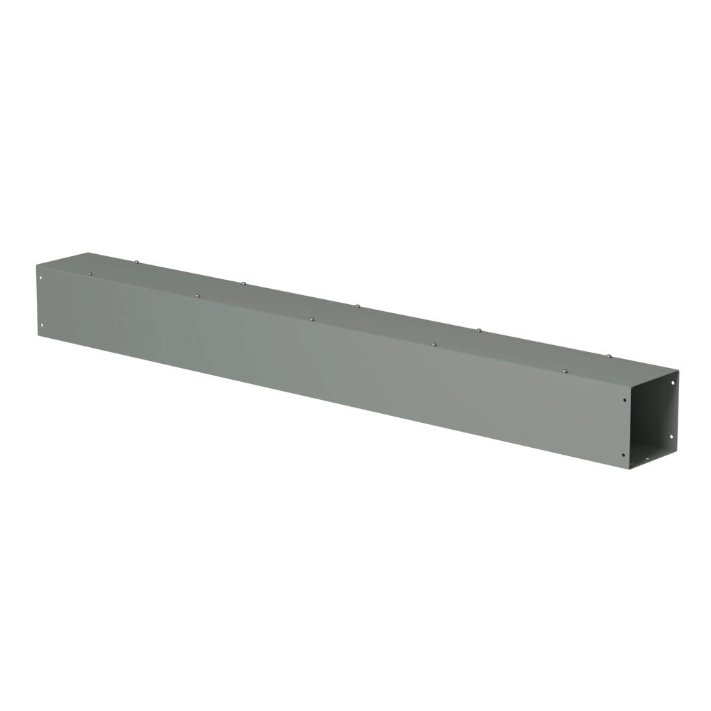 CWSC660NK - Hammond CW series lay-in wireway, 6 x 6 x 60in, carbon steel, ANSI 61 gray, powder coat finish, screw cover, NEMA 1.