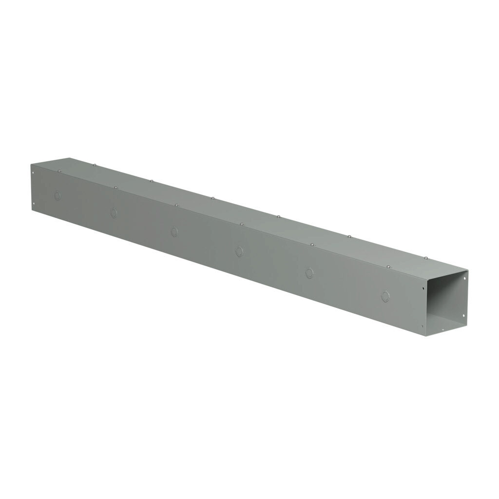 CWSC672 - Hammond CW series lay-in wireway, 6 x 6 x 72in, carbon steel, ANSI 61 gray, powder coat finish, screw cover, with knockouts, NEMA 1.