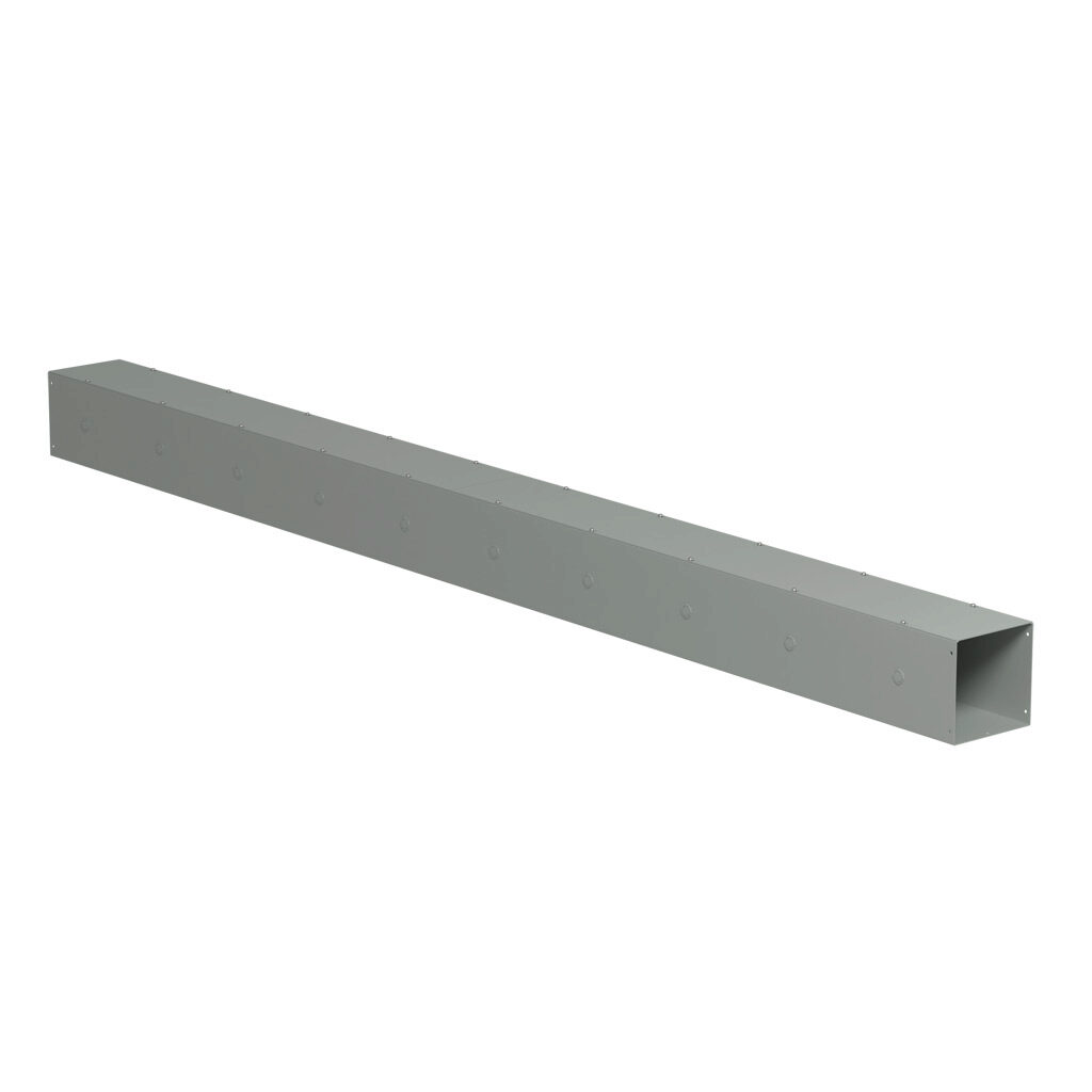 CWSC8120 - Hammond CW series lay-in wireway, 8 x 8 x 120in, carbon steel, ANSI 61 gray, powder coat finish, screw cover, with knockouts, NEMA 1.