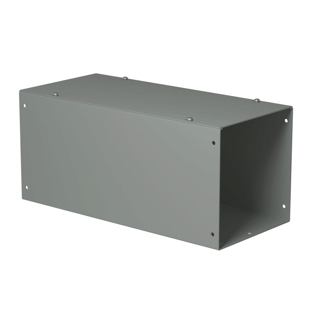 CWSC818NK - Hammond CW series lay-in wireway, 8 x 8 x 18in, carbon steel, ANSI 61 gray, powder coat finish, screw cover, NEMA 1.