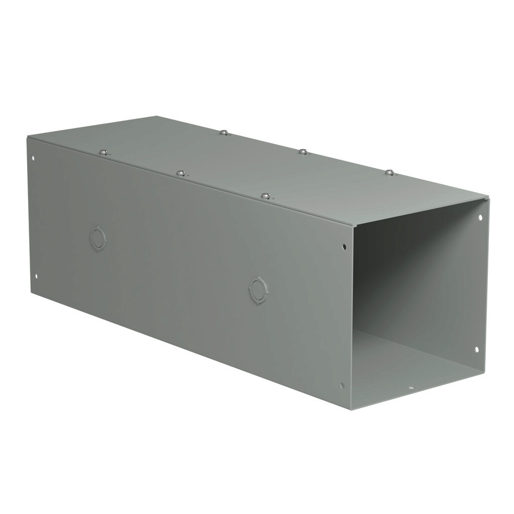 CWSC824 - Hammond CW series lay-in wireway, 8 x 8 x 24in, carbon steel, ANSI 61 gray, powder coat finish, screw cover, with knockouts, NEMA 1.
