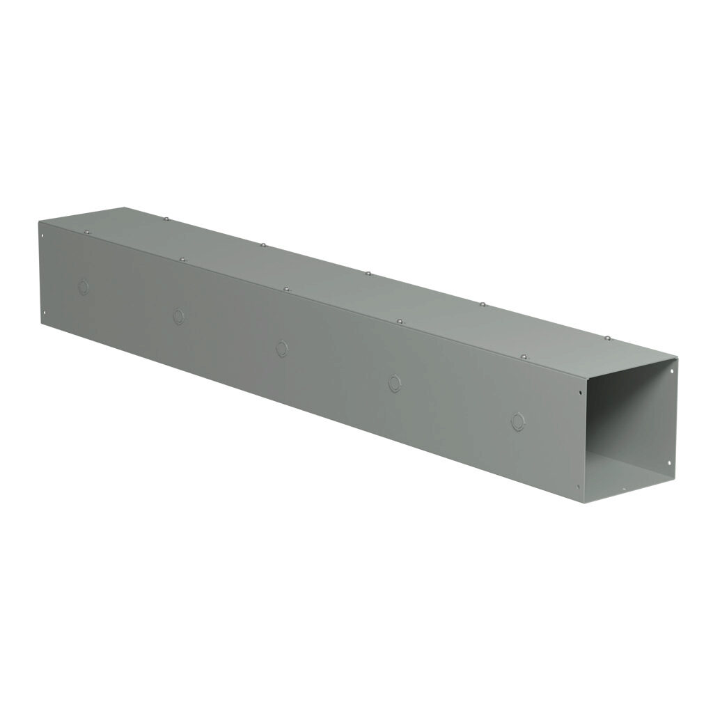CWSC860 - Hammond CW series lay-in wireway, 8 x 8 x 60in, carbon steel, ANSI 61 gray, powder coat finish, screw cover, with knockouts, NEMA 1.