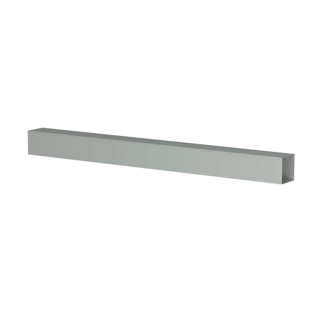 CWST10120NK - Hammond CW series lay-in wireway, 10 x 10 x 120in, carbon steel, ANSI 61 gray, powder coat finish, hinged screw cover, NEMA 1.