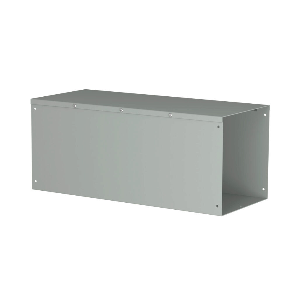 CWST1024NK - Hammond CW series lay-in wireway, 10 x 10 x 24in, carbon steel, ANSI 61 gray, powder coat finish, hinged screw cover, NEMA 1.