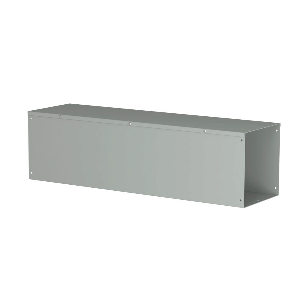 CWST1036NK - Hammond CW series lay-in wireway, 10 x 10 x 36in, carbon steel, ANSI 61 gray, powder coat finish, hinged screw cover, NEMA 1.