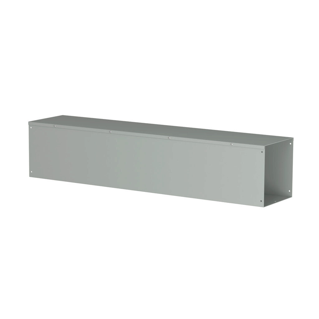 CWST1048NK - Hammond CW series lay-in wireway, 10 x 10 x 48in, carbon steel, ANSI 61 gray, powder coat finish, hinged screw cover, NEMA 1.