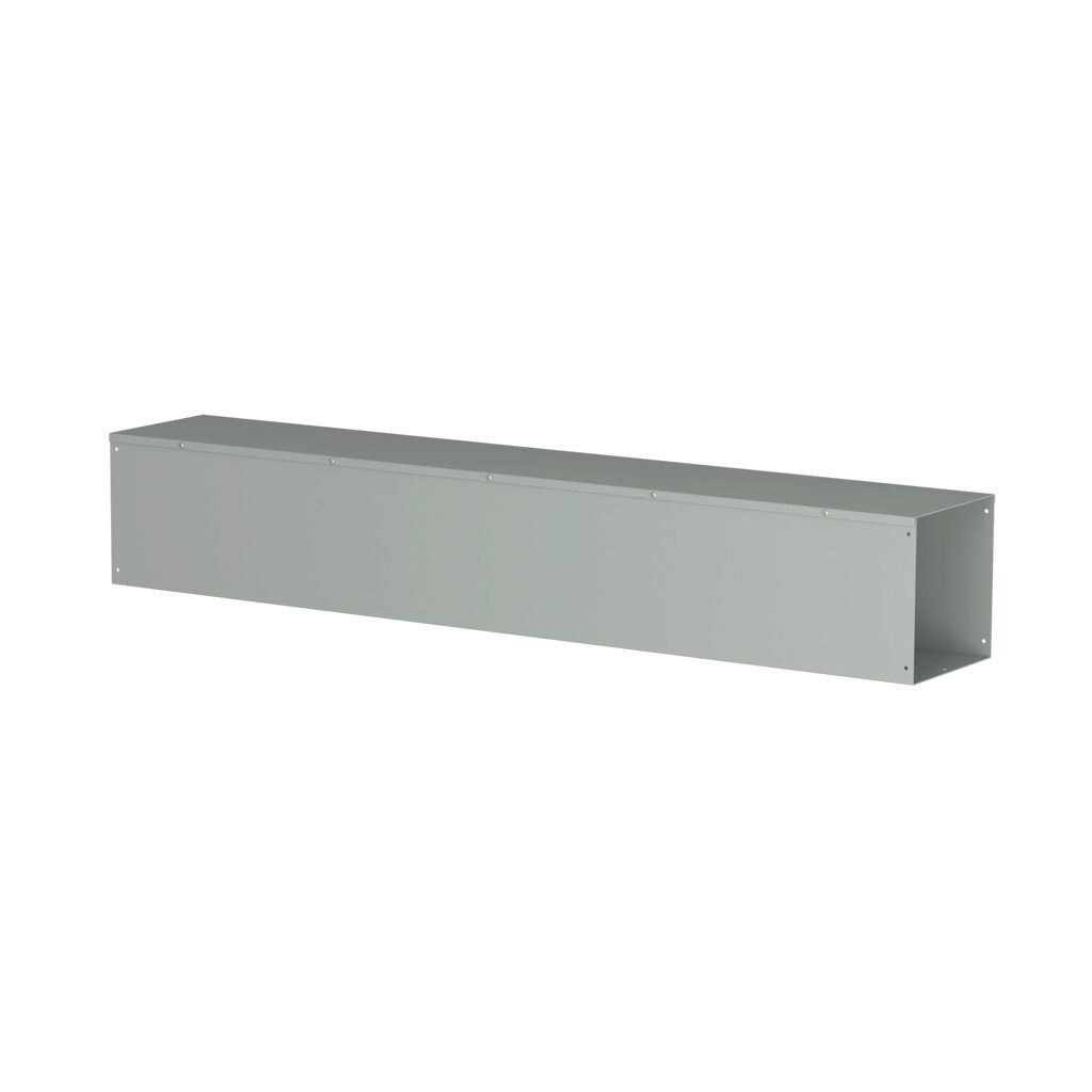 CWST1060NK - Hammond CW series lay-in wireway, 10 x 10 x 60in, carbon steel, ANSI 61 gray, powder coat finish, hinged screw cover, NEMA 1.