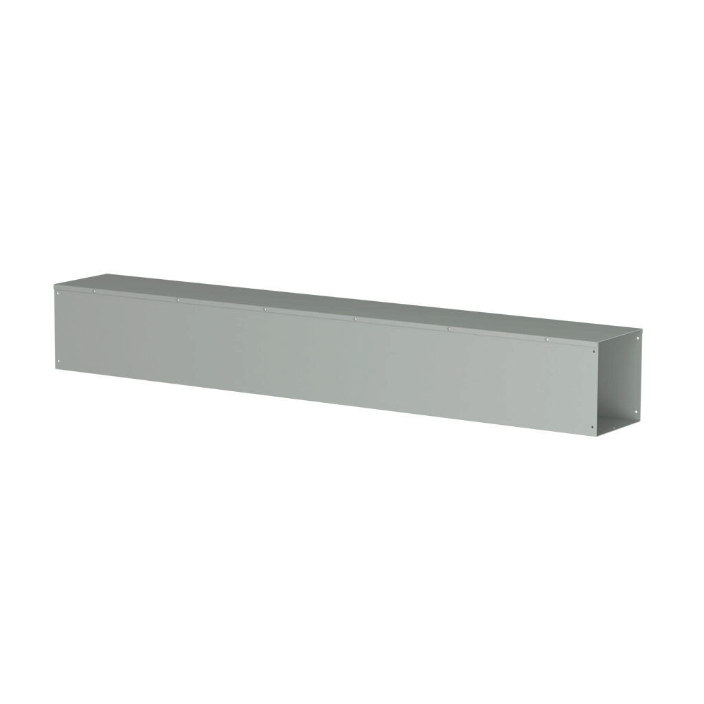 CWST1072NK - Hammond CW series lay-in wireway, 10 x 10 x 72in, carbon steel, ANSI 61 gray, powder coat finish, hinged screw cover, NEMA 1.