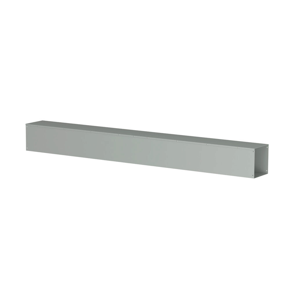 CWST1096NK - Hammond CW series lay-in wireway, 10 x 10 x 96in, carbon steel, ANSI 61 gray, powder coat finish, hinged screw cover, NEMA 1.