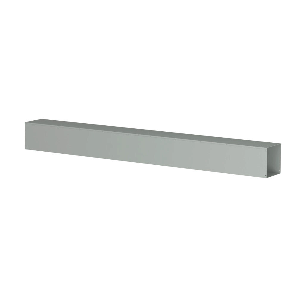 CWST12120NK - Hammond CW series lay-in wireway, 12 x 12 x 120in, carbon steel, ANSI 61 gray, powder coat finish, hinged screw cover, NEMA 1.
