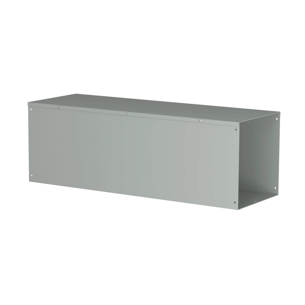 CWST1236NK - Hammond CW series lay-in wireway, 12 x 12 x 36in, carbon steel, ANSI 61 gray, powder coat finish, hinged screw cover, NEMA 1.