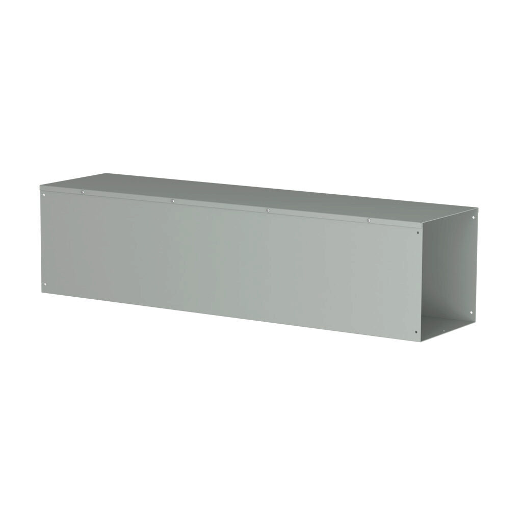 CWST1248NK - Hammond CW series lay-in wireway, 12 x 12 x 48in, carbon steel, ANSI 61 gray, powder coat finish, hinged screw cover, NEMA 1.