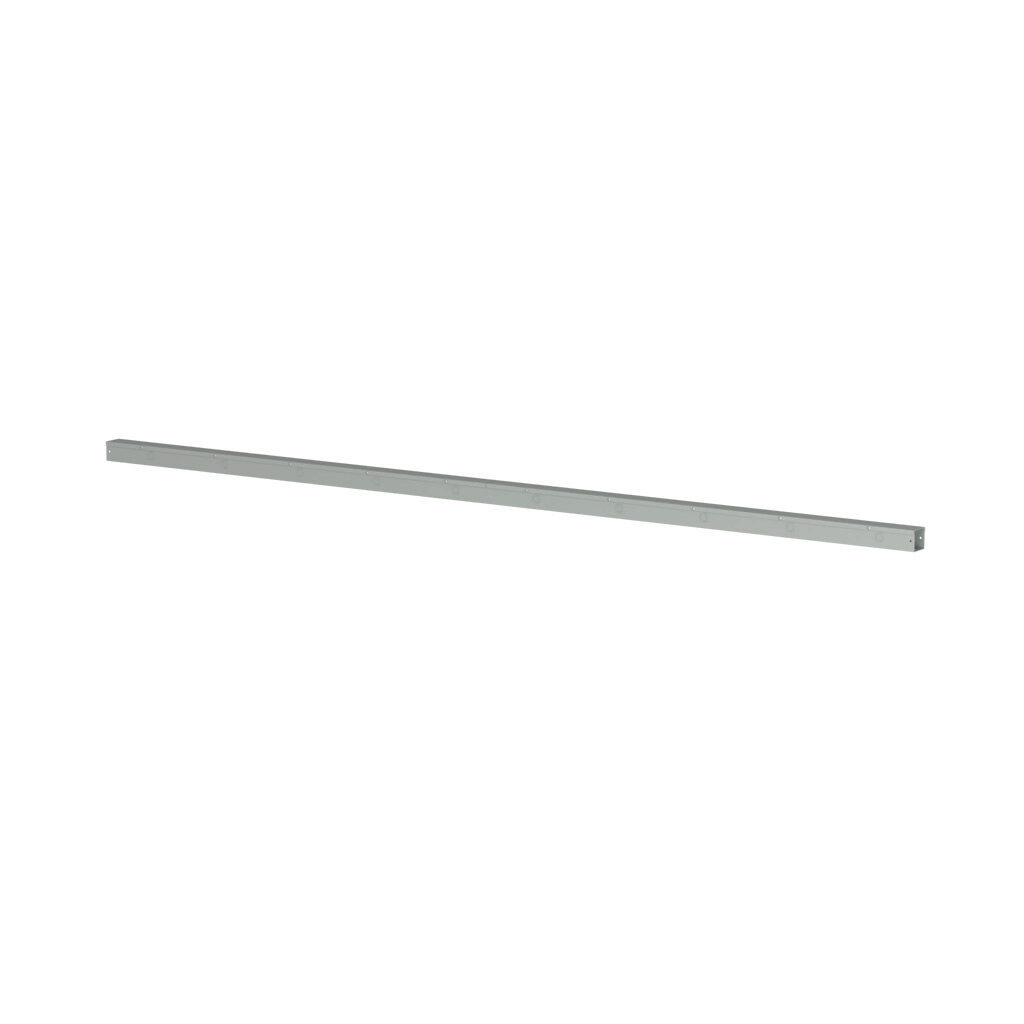 CWST2120 - Hammond CW series lay-in wireway, 2.5 x 2.5 x 120in, carbon steel, ANSI 61 gray, powder coat finish, hinged screw cover, with knockouts, NEMA 1.