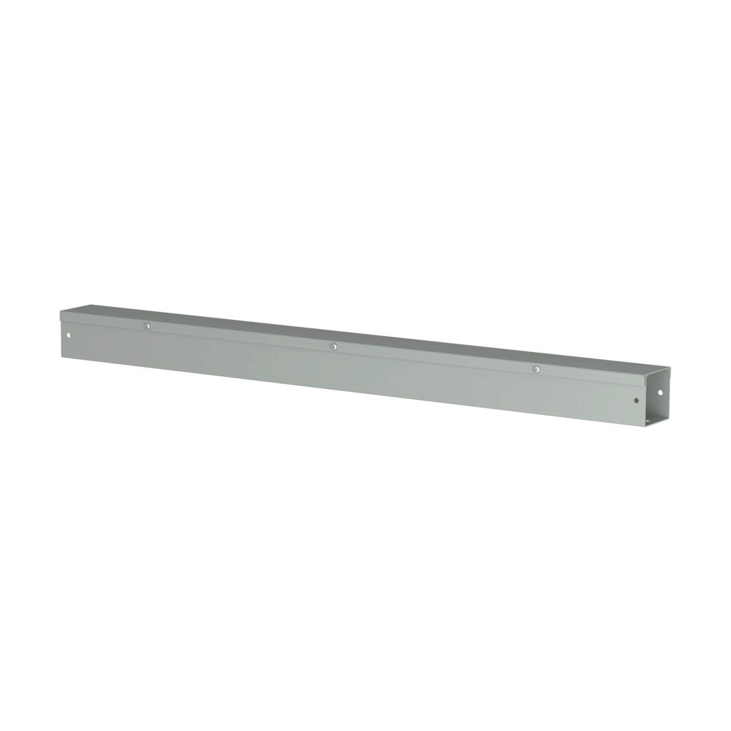 CWST236NK - Hammond CW series lay-in wireway, 2.5 x 2.5 x 36in, carbon steel, ANSI 61 gray, powder coat finish, hinged screw cover, NEMA 1.