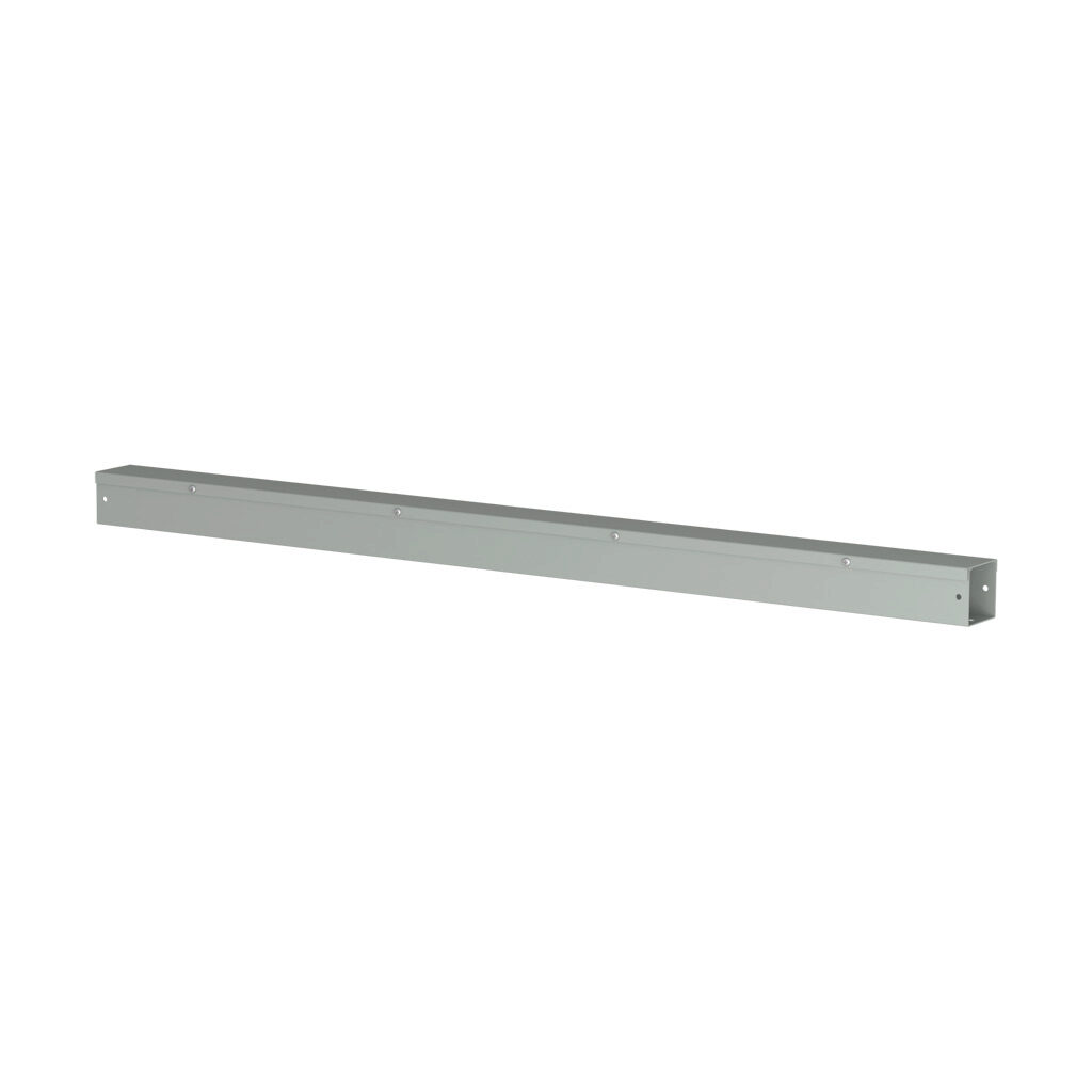 CWST248NK - Hammond CW series lay-in wireway, 2.5 x 2.5 x 48in, carbon steel, ANSI 61 gray, powder coat finish, hinged screw cover, NEMA 1.