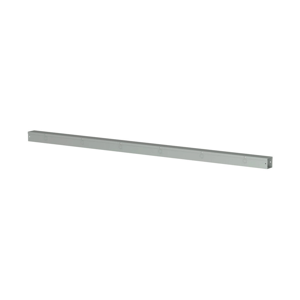 CWST272 - Hammond CW series lay-in wireway, 2.5 x 2.5 x 72in, carbon steel, ANSI 61 gray, powder coat finish, hinged screw cover, with knockouts, NEMA 1.