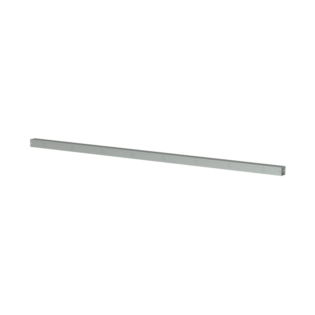 CWST296 - Hammond CW series lay-in wireway, 2.5 x 2.5 x 96in, carbon steel, ANSI 61 gray, powder coat finish, hinged screw cover, with knockouts, NEMA 1.