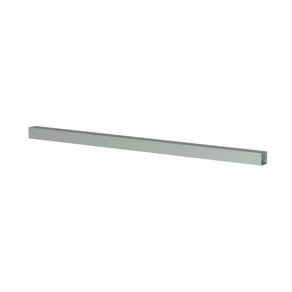 CWST496NK - Hammond CW series lay-in wireway, 4 x 4 x 96in, carbon steel, ANSI 61 gray, powder coat finish, hinged screw cover, NEMA 1.