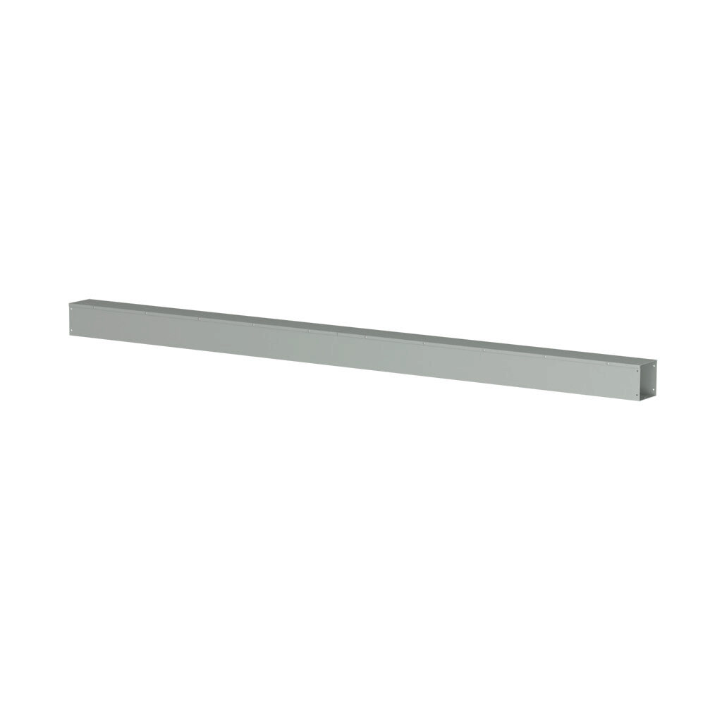 CWST6120NK - Hammond CW series lay-in wireway, 6 x 6 x 120in, carbon steel, ANSI 61 gray, powder coat finish, hinged screw cover, NEMA 1.