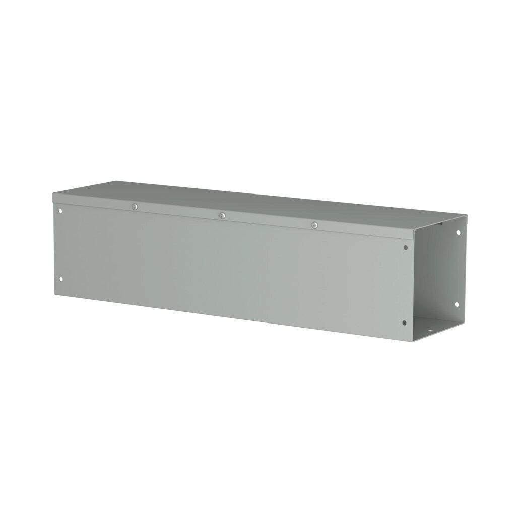 CWST624NK - Hammond CW series lay-in wireway, 6 x 6 x 24in, carbon steel, ANSI 61 gray, powder coat finish, hinged screw cover, NEMA 1.