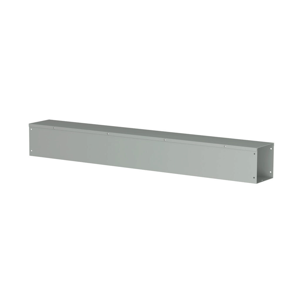CWST648NK - Hammond CW series lay-in wireway, 6 x 6 x 48in, carbon steel, ANSI 61 gray, powder coat finish, hinged screw cover, NEMA 1.