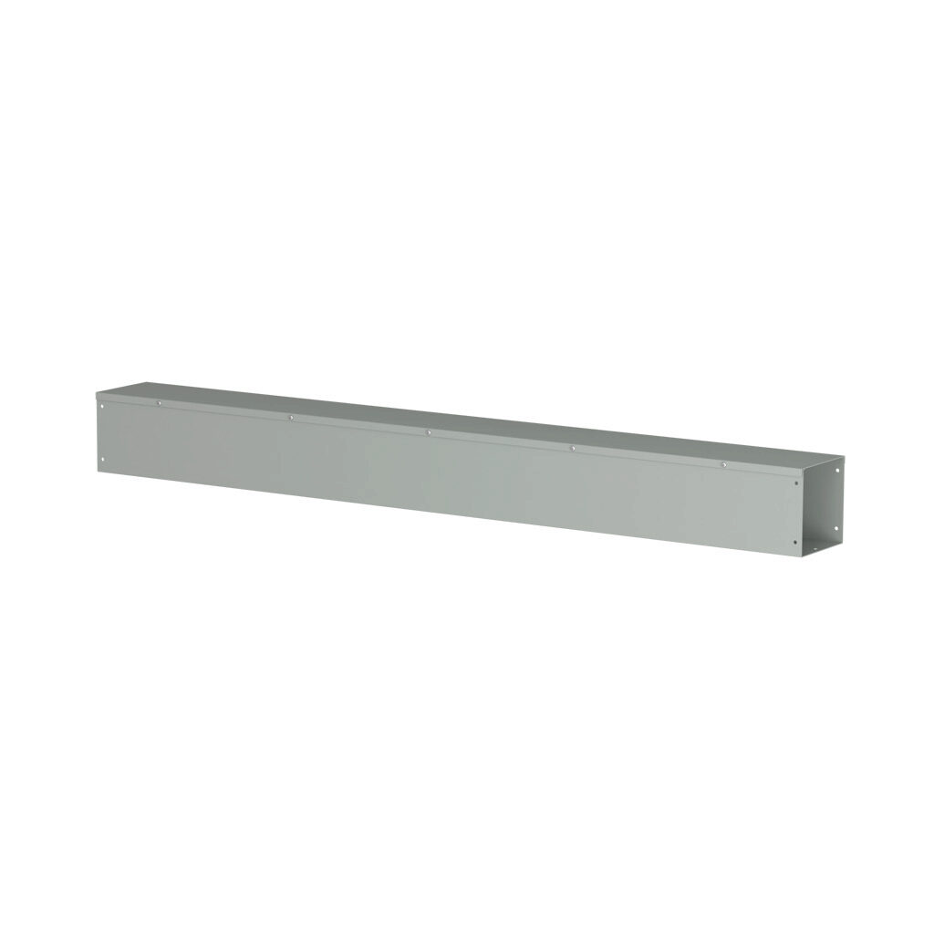 CWST660NK - Hammond CW series lay-in wireway, 6 x 6 x 60in, carbon steel, ANSI 61 gray, powder coat finish, hinged screw cover, NEMA 1.