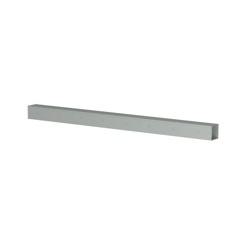 CWST696 - Hammond CW series lay-in wireway, 6 x 6 x 96in, carbon steel, ANSI 61 gray, powder coat finish, hinged screw cover, with knockouts, NEMA 1.