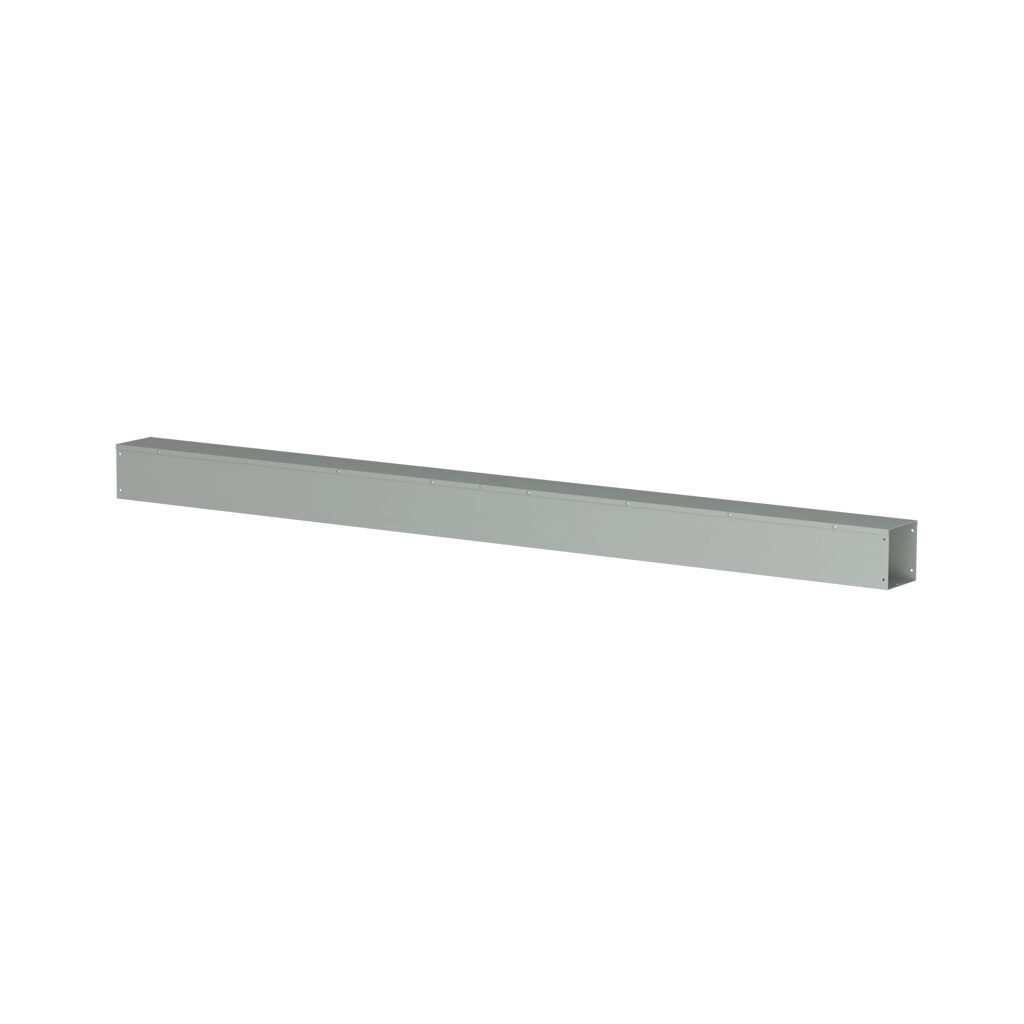 CWST696NK - Hammond CW series lay-in wireway, 6 x 6 x 96in, carbon steel, ANSI 61 gray, powder coat finish, hinged screw cover, NEMA 1.