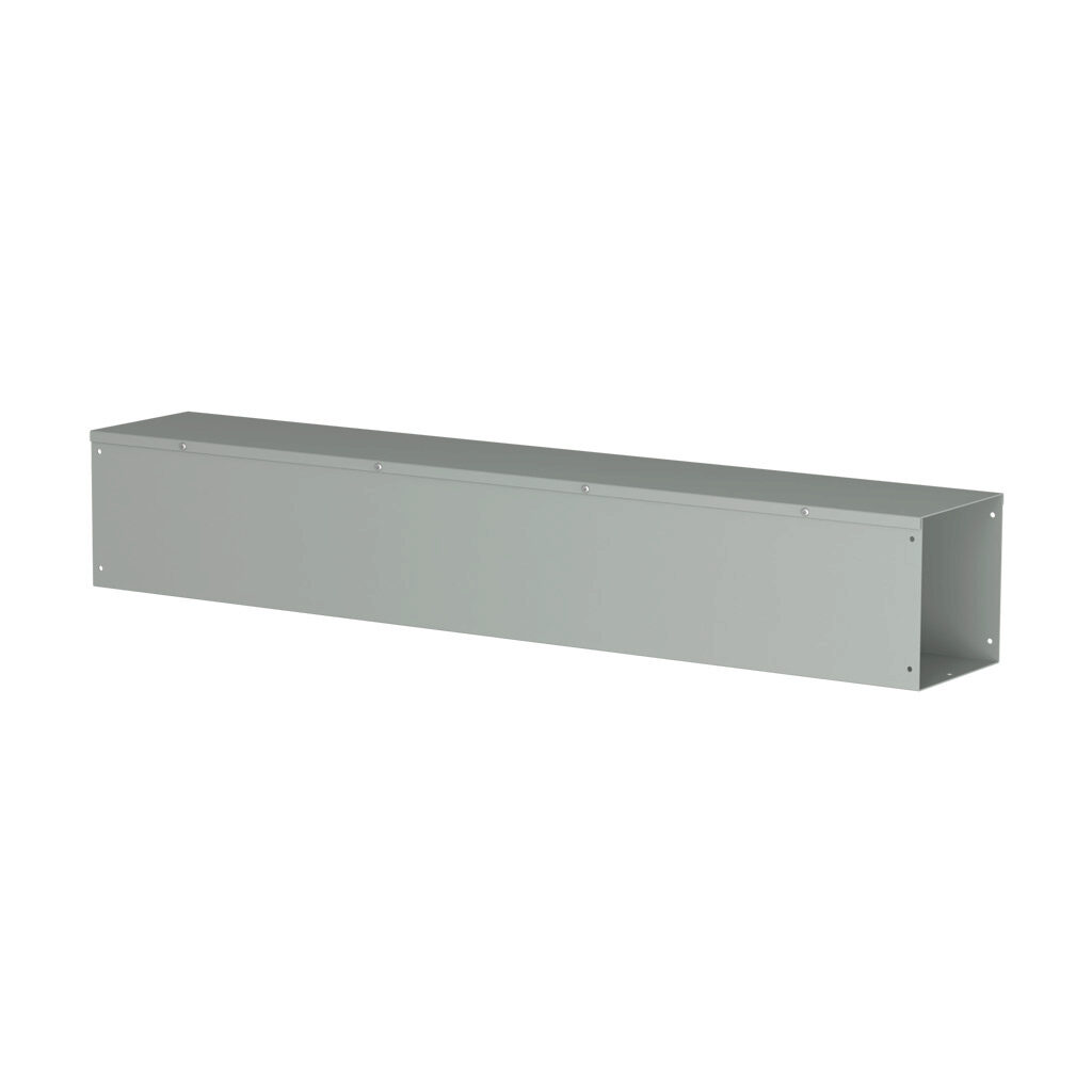 CWST848NK - Hammond CW series lay-in wireway, 8 x 8 x 48in, carbon steel, ANSI 61 gray, powder coat finish, hinged screw cover, NEMA 1.