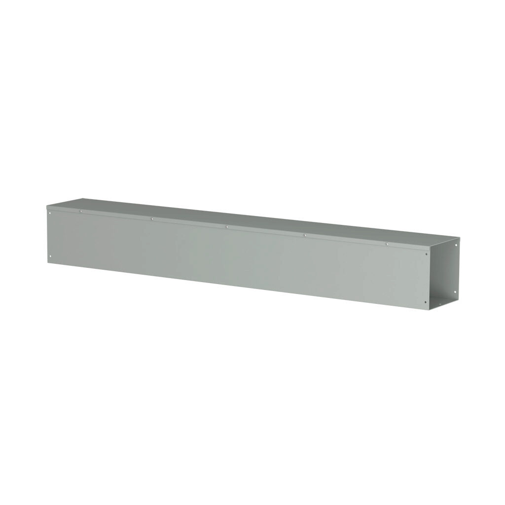CWST860NK - Hammond CW series lay-in wireway, 8 x 8 x 60in, carbon steel, ANSI 61 gray, powder coat finish, hinged screw cover, NEMA 1.