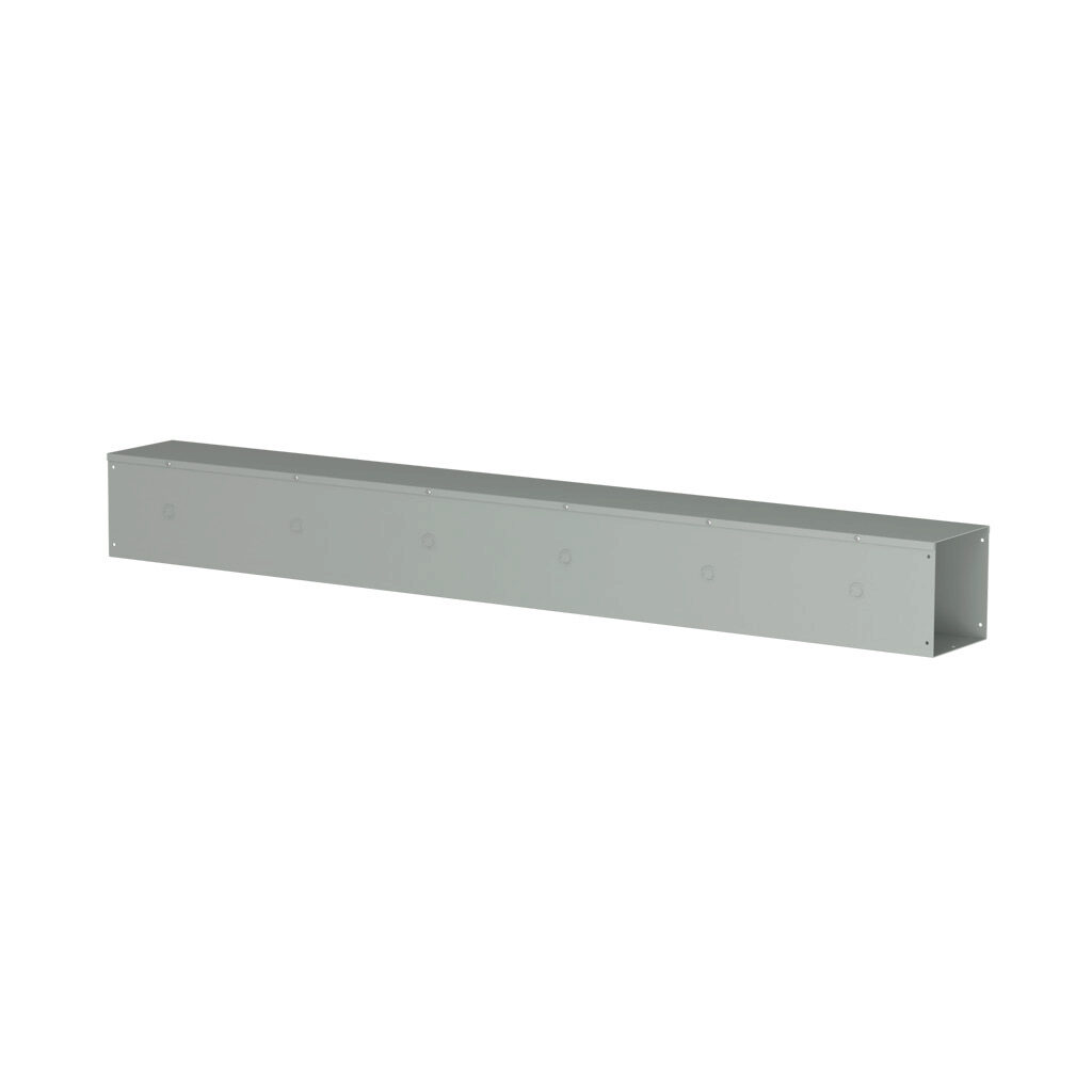 CWST872 - Hammond CW series lay-in wireway, 8 x 8 x 72in, carbon steel, ANSI 61 gray, powder coat finish, hinged screw cover, with knockouts, NEMA 1.