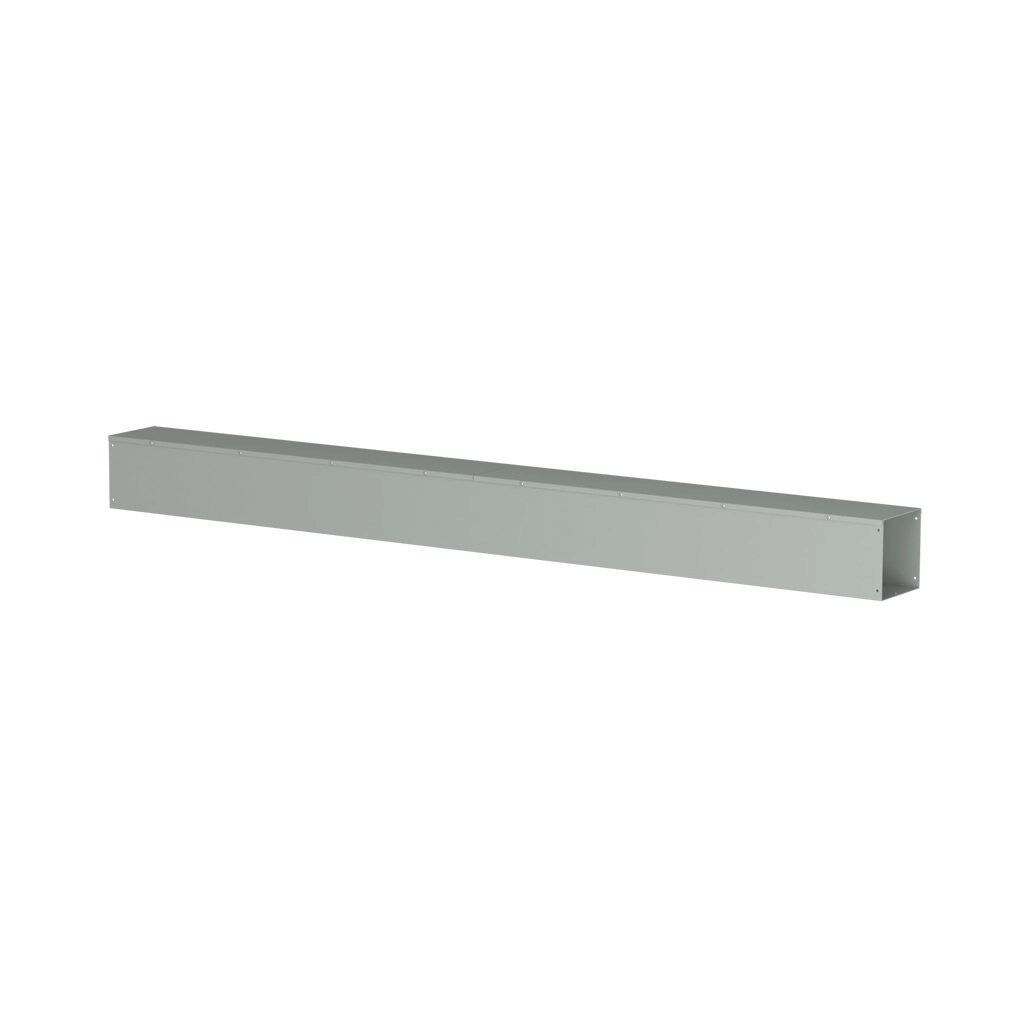 CWST896NK - Hammond CW series lay-in wireway, 8 x 8 x 96in, carbon steel, ANSI 61 gray, powder coat finish, hinged screw cover, NEMA 1.