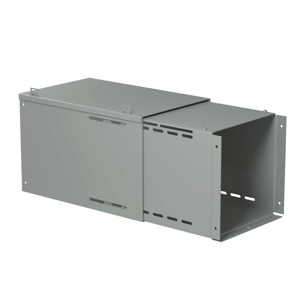 CWTL10 - Hammond CW series lay-in wireway fitting, telescope, 10 x 10in, carbon steel, ANSI 61 gray, powder coat finish, NEMA 1. For use with CW series wireway.