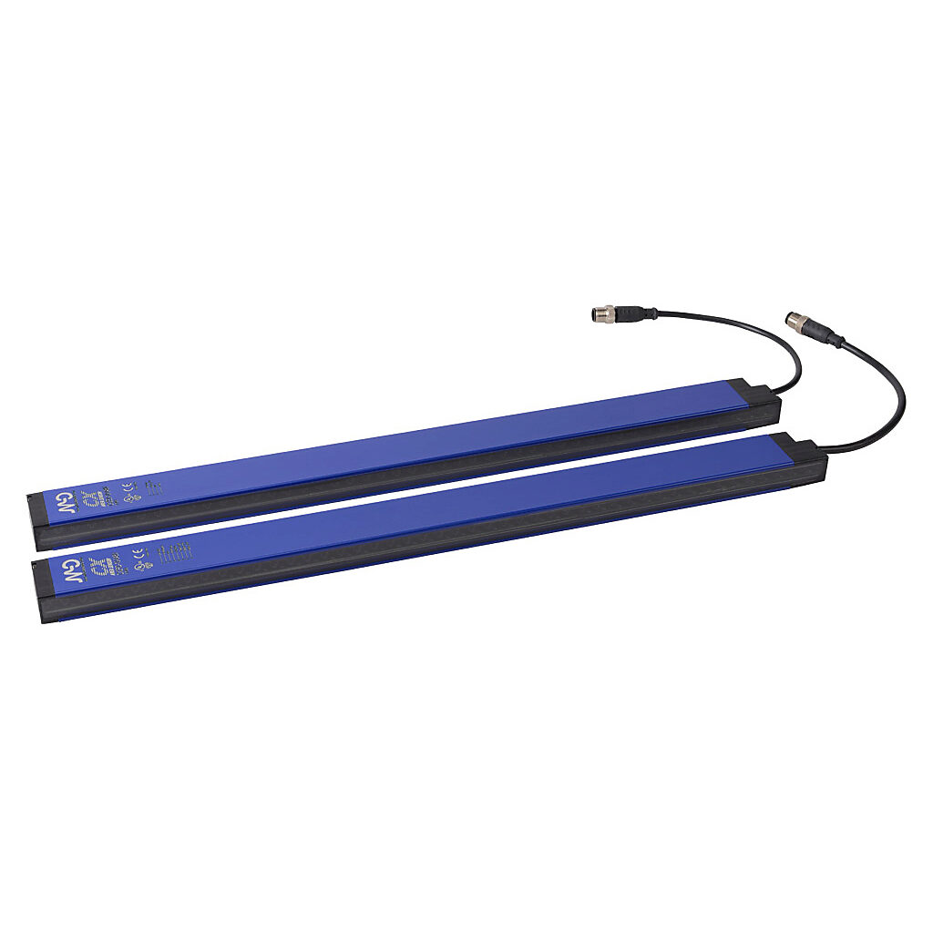 CX2E0RD-10-048V - Micro Detectors CX light grid, sender/receiver pair, measuring, 10mm resolution, 480mm detection height, 0.3-6m operating distance, PNP, 4-20 mA analog output, configurable, (1) 4-pin and (1) 8-pin M12 quick-disconnect.