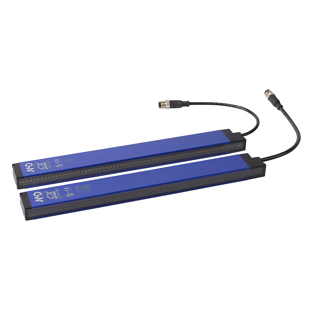 CX2E0RF-05-032V - Micro Detectors CX light grid, sender/receiver pair, measuring, 5mm resolution, 320mm detection height, 0.1-3m operating distance, PNP, 0-10 VDC analog output, configurable, (1) 4-pin and (1) 8-pin M12 quick-disconnect.