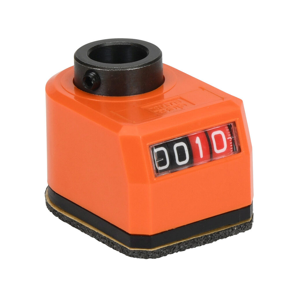 DD51-AR-00.20-D12 - Elesa position indicator, 4-digit mechanical, inclined lower, 00.20 counts per revolution, clockwise, 1/2in mounting hole size, IP65.
