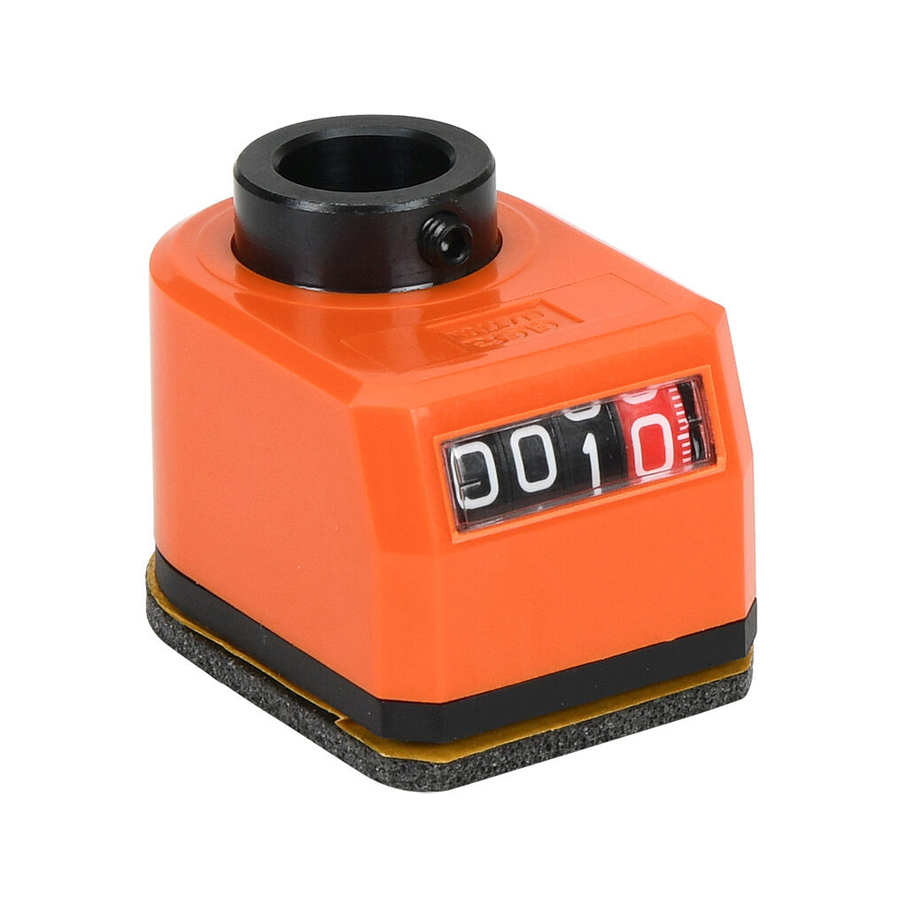 DD51-AR-001.0-S12 - Elesa position indicator, 4-digit mechanical, inclined lower, 001.0 counts per revolution, counter clockwise, 1/2in mounting hole size, IP65.
