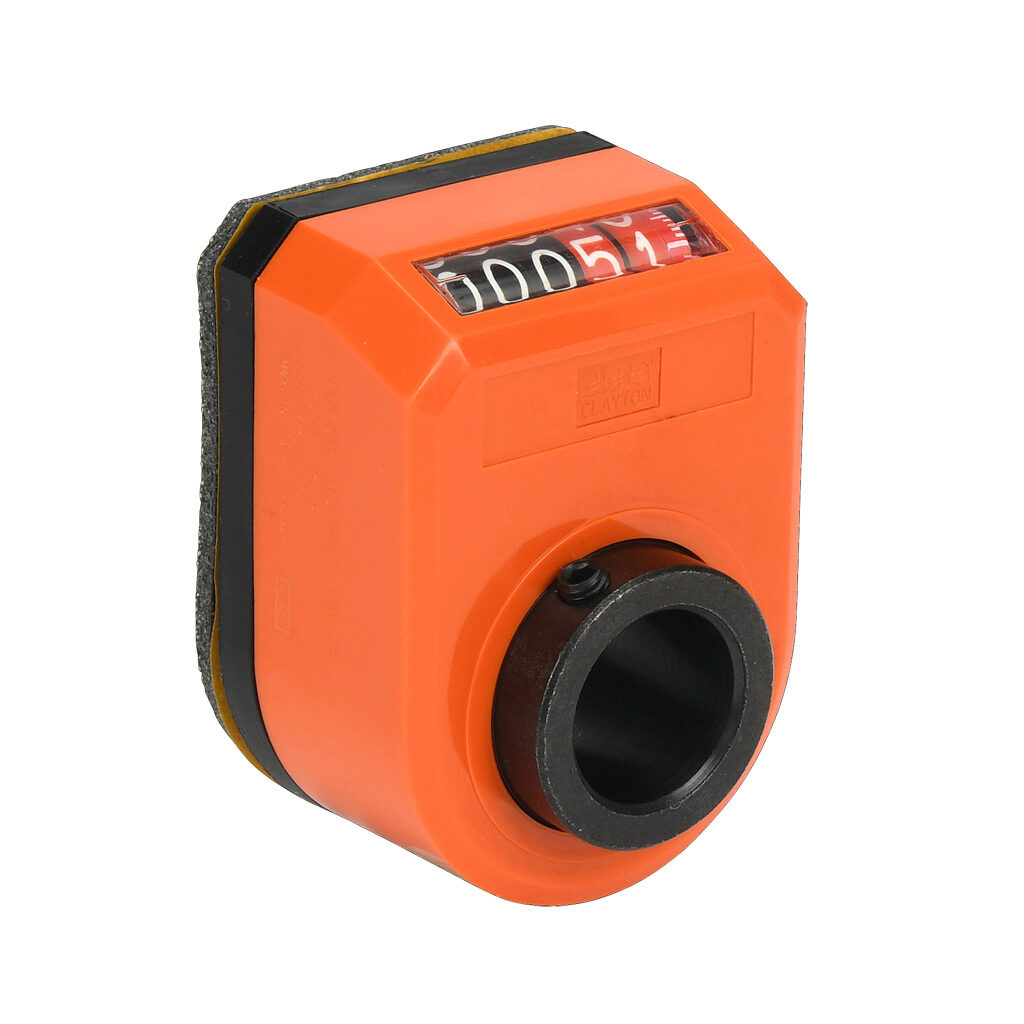 DD52R-AN-000.50-S34 - Elesa position indicator, 5-digit mechanical, inclined upper, 000.50 counts per revolution, counter clockwise, 3/4in mounting hole size, IP65.