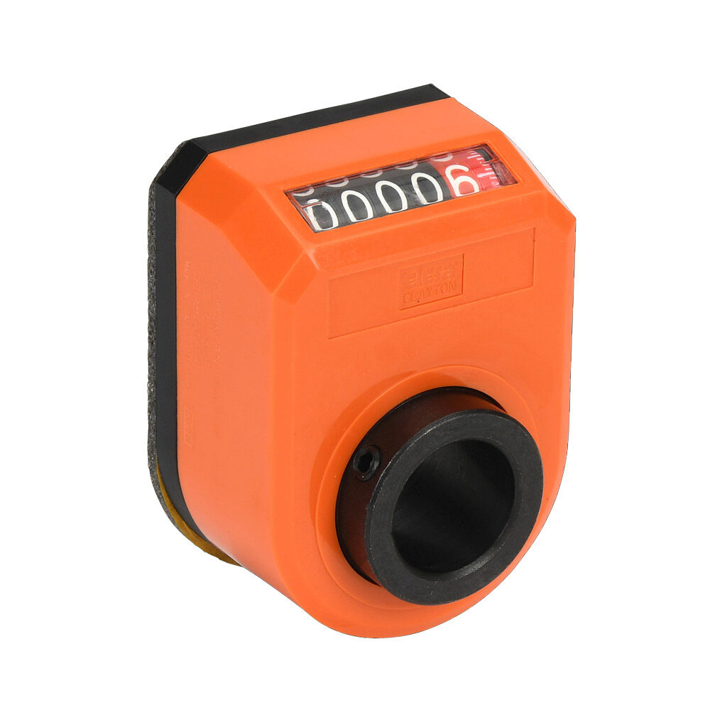 DD52R-AN-0001.0-S34 - Elesa position indicator, 5-digit mechanical, inclined upper, 0001.0 counts per revolution, counter clockwise, 3/4in mounting hole size, IP65.