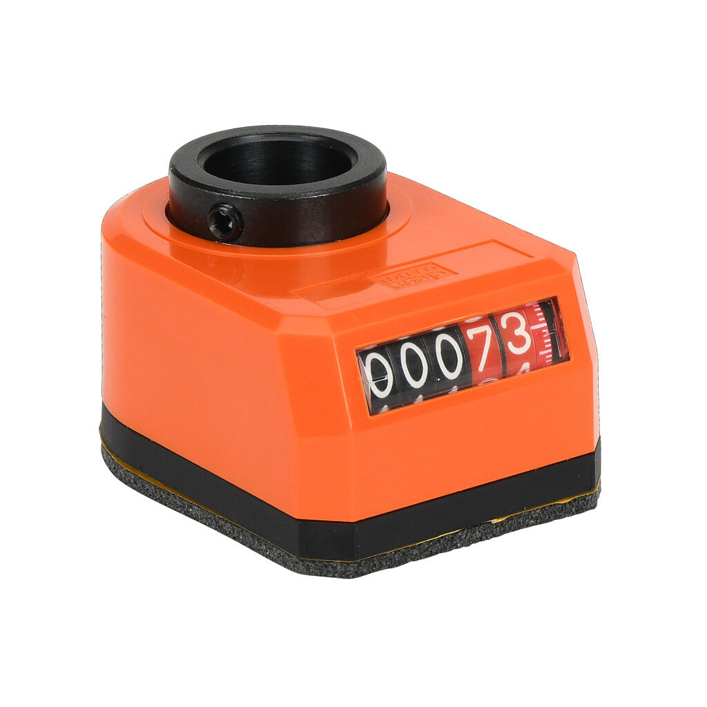 DD52R-AR-000.50-S34 - Elesa position indicator, 5-digit mechanical, inclined lower, 000.50 counts per revolution, counter clockwise, 3/4in mounting hole size, IP65.