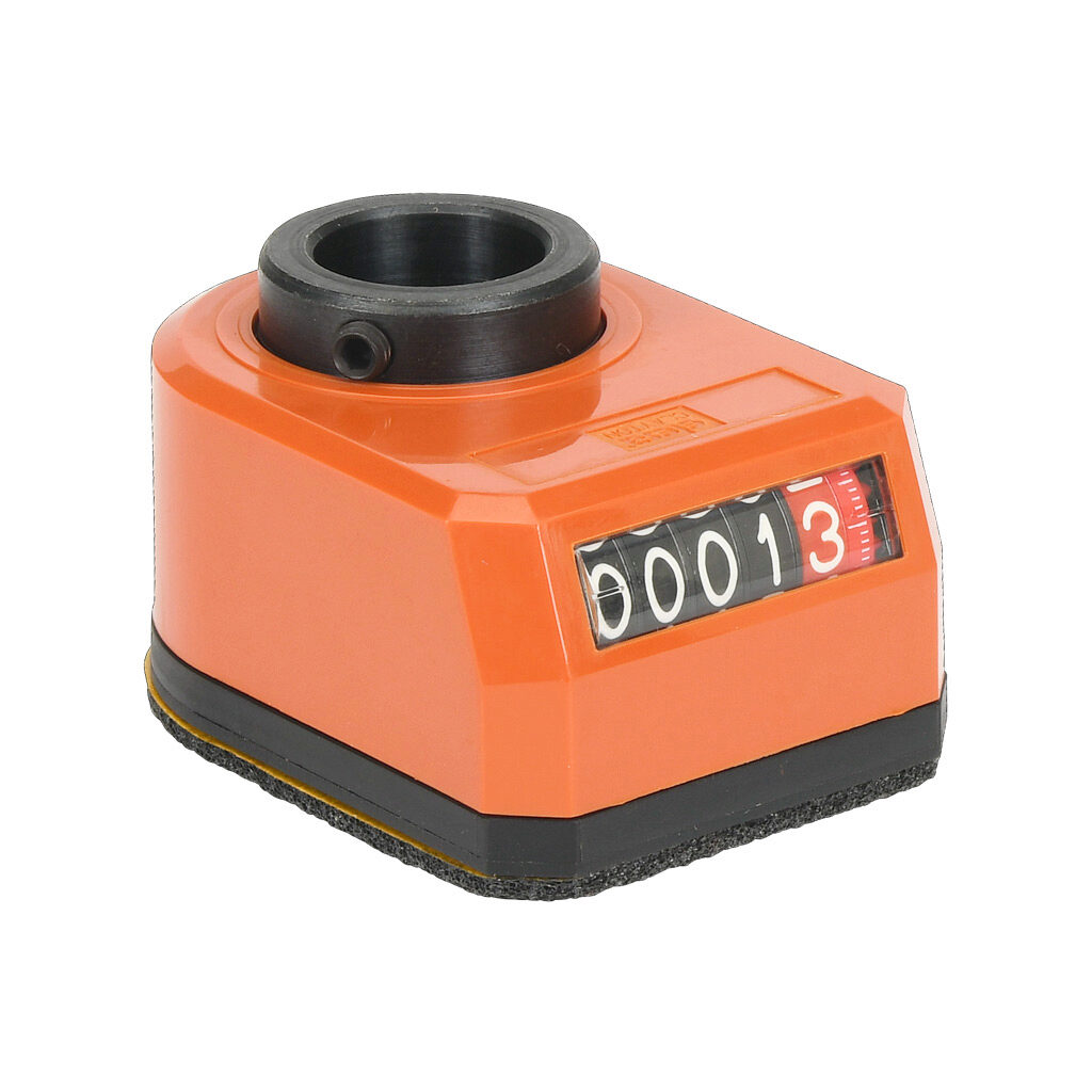 DD52R-AR-0001.0-S34 - Elesa position indicator, 5-digit mechanical, inclined lower, 0001.0 counts per revolution, counter clockwise, 3/4in mounting hole size, IP65.