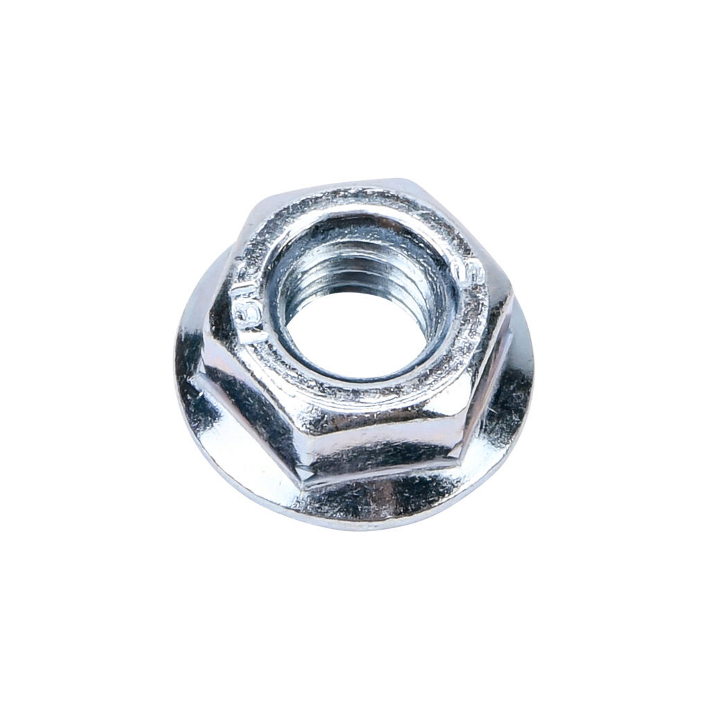 DDM600 - Quadritalia flange nut, M6, hex head, zinc plated steel. Package of 100.